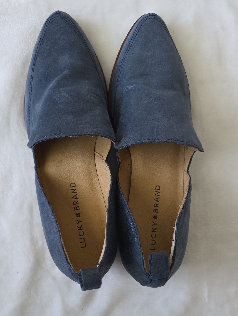Lucky Brand Blue‎ Suede Pointed Toe Slip-Ons